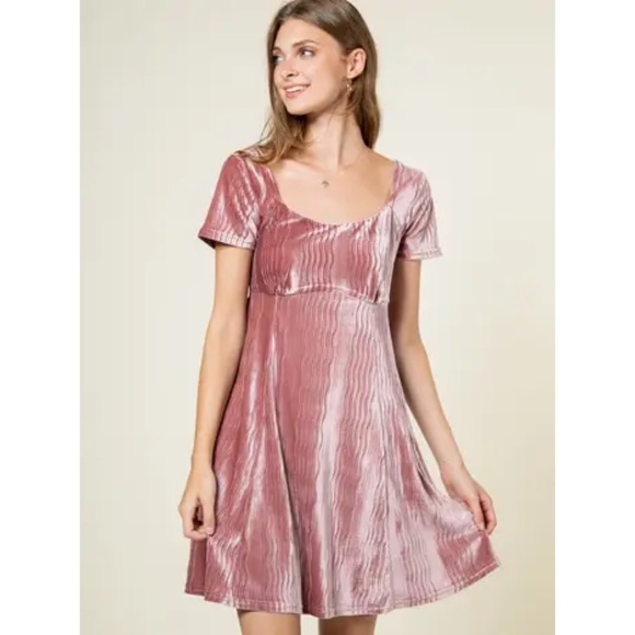 Love Riche Dresses & Skirts - Love riche NWT Gigi velvet mauve dress